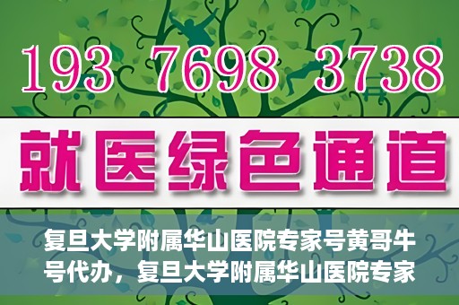 复旦大学附属华山医院专家号黄哥牛号代办，复旦大学附属华山医院专家号代办服务揭秘，黄哥牛号助您轻松预约专家号