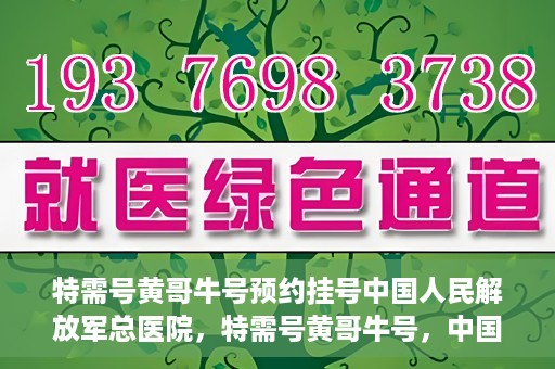特需号黄哥牛号预约挂号中国人民解放军总医院，特需号黄哥牛号，中国人民解放军总医院预约挂号服务开启