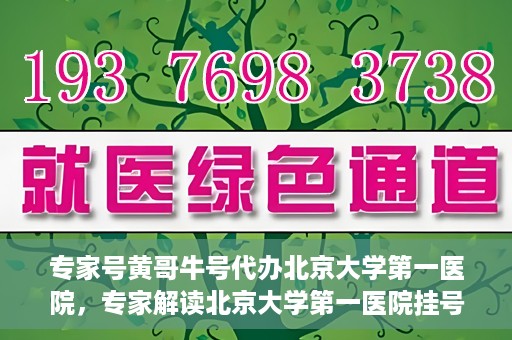 专家号黄哥牛号代办北京大学第一医院，专家解读北京大学第一医院挂号代办服务——黄哥牛号助您轻松就医！