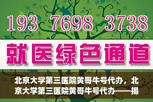 北京大学第三医院黄哥牛号代办，北京大学第三医院黄哥牛号代办——揭秘医疗预约背后的故事