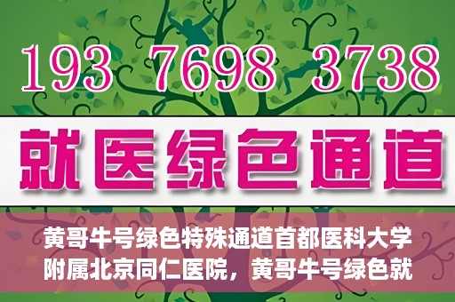 黄哥牛号绿色特殊通道首都医科大学附属北京同仁医院，黄哥牛号绿色就医通道，北京同仁医院的特殊通道探索