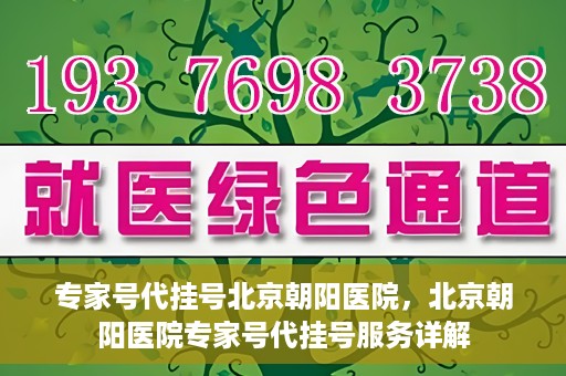 专家号代挂号北京朝阳医院，北京朝阳医院专家号代挂号服务详解