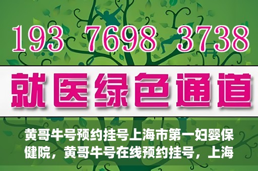 黄哥牛号预约挂号上海市第一妇婴保健院，黄哥牛号在线预约挂号，上海市第一妇婴保健院的便捷就医之旅