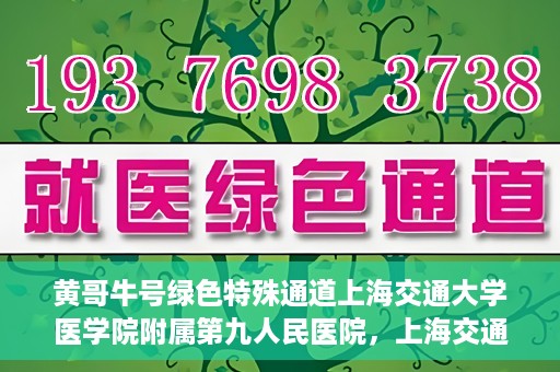 黄哥牛号绿色特殊通道上海交通大学医学院附属第九人民医院，上海交通大学医学院附属第九人民医院开通绿色特殊通道——黄哥牛号服务新篇章