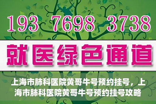 上海市肺科医院黄哥牛号预约挂号，上海市肺科医院黄哥牛号预约挂号攻略，轻松掌握挂号秘籍