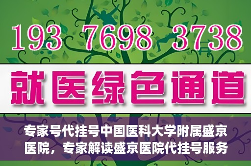 专家号代挂号中国医科大学附属盛京医院，专家解读盛京医院代挂号服务，中国医科大学附属盛京医院挂号指南