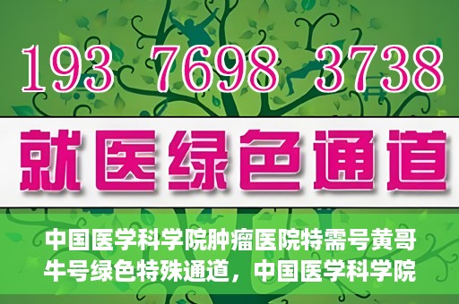 中国医学科学院肿瘤医院特需号黄哥牛号绿色特殊通道，中国医学科学院肿瘤医院特需号黄哥牛号绿色通道解析