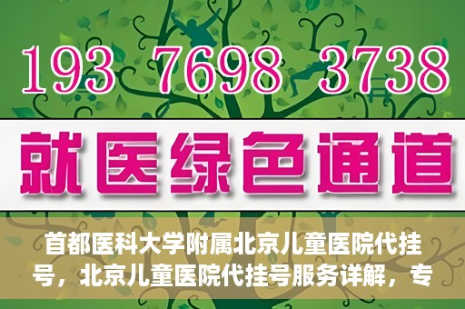 首都医科大学附属北京儿童医院代挂号，北京儿童医院代挂号服务详解，专业医疗与便捷服务的结合