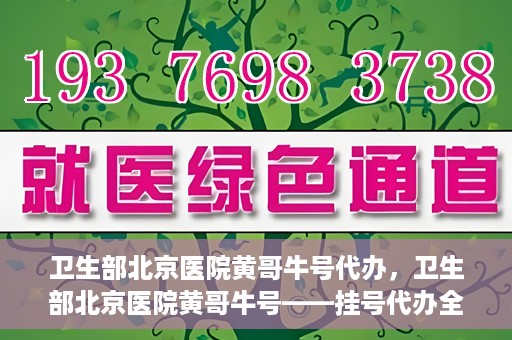 卫生部北京医院黄哥牛号代办，卫生部北京医院黄哥牛号——挂号代办全攻略