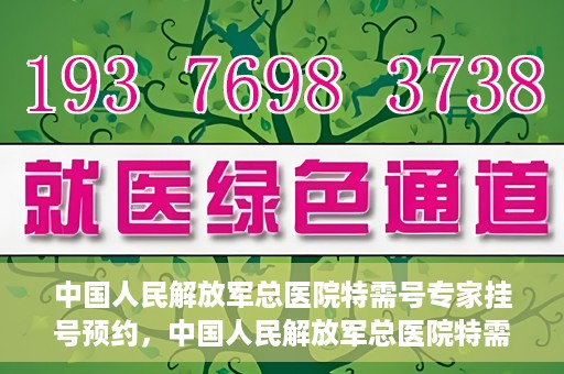 中国人民解放军总医院特需号专家挂号预约，中国人民解放军总医院特需号专家挂号预约服务详解