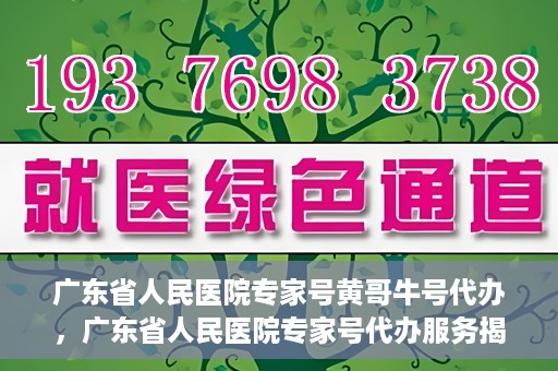 广东省人民医院专家号黄哥牛号代办，广东省人民医院专家号代办服务揭秘，黄哥牛号助您轻松预约专家号