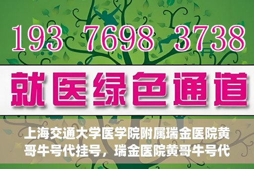 上海交通大学医学院附属瑞金医院黄哥牛号代挂号，瑞金医院黄哥牛号代挂号，上海交通大学医学院附属瑞金医院挂号攻略