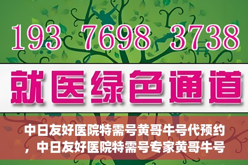 中日友好医院特需号黄哥牛号代预约，中日友好医院特需号专家黄哥牛号预约服务解析