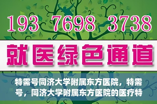 特需号同济大学附属东方医院，特需号，同济大学附属东方医院的医疗特色与服务理念