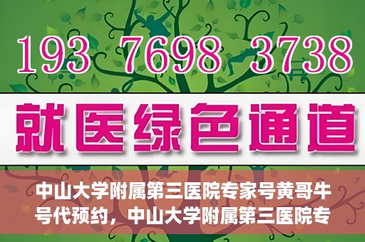 中山大学附属第三医院专家号黄哥牛号代预约，中山大学附属第三医院专家号预约服务解析，黄哥牛号代预约详解