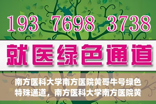 南方医科大学南方医院黄哥牛号绿色特殊通道，南方医科大学南方医院黄哥牛号，绿色特殊通道开启健康之门