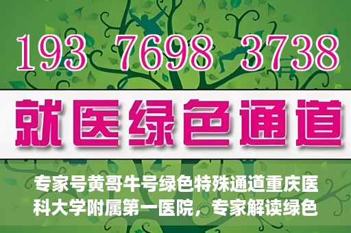 专家号黄哥牛号绿色特殊通道重庆医科大学附属第一医院，专家解读绿色特殊通道，重庆医科大学附属第一医院黄哥牛号实践探索