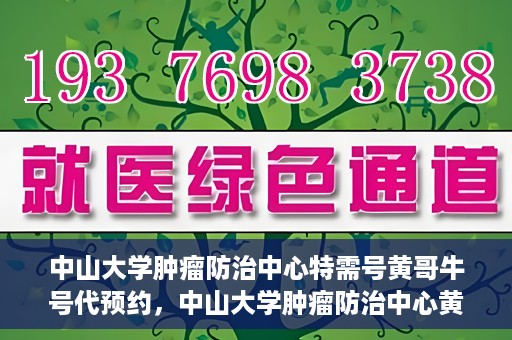 中山大学肿瘤防治中心特需号黄哥牛号代预约，中山大学肿瘤防治中心黄哥牛号特需预约服务解析