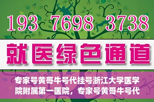 专家号黄哥牛号代挂号浙江大学医学院附属第一医院，专家号黄哥牛号代挂号浙江大学医学院附属第一医院，深度解读与预约攻略