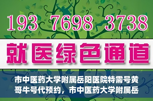市中医药大学附属岳阳医院特需号黄哥牛号代预约，市中医药大学附属岳阳医院黄哥牛号特需预约服务解析