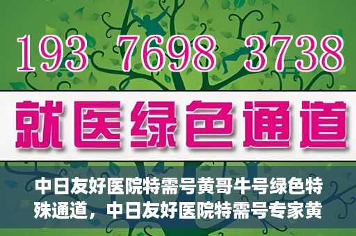 中日友好医院特需号黄哥牛号绿色特殊通道，中日友好医院特需号专家黄哥揭秘绿色就医通道的秘密