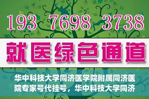 华中科技大学同济医学院附属同济医院专家号代挂号，华中科技大学同济医院专家号代挂号服务解析