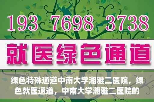 绿色特殊通道中南大学湘雅二医院，绿色就医通道，中南大学湘雅二医院的独特实践