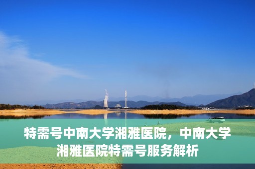 特需号中南大学湘雅医院，中南大学湘雅医院特需号服务解析
