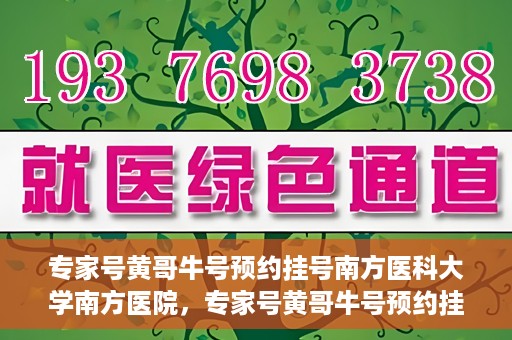 专家号黄哥牛号预约挂号南方医科大学南方医院，专家号黄哥牛号预约挂号指南，南方医科大学南方医院就医攻略