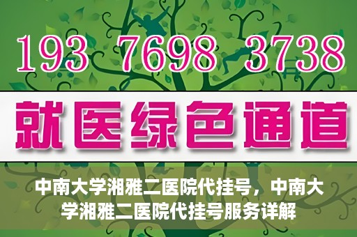 中南大学湘雅二医院代挂号，中南大学湘雅二医院代挂号服务详解