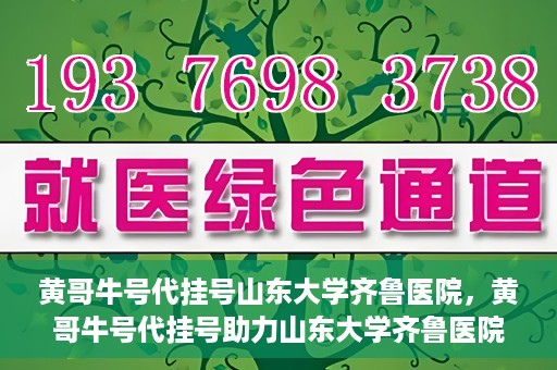 黄哥牛号代挂号山东大学齐鲁医院，黄哥牛号代挂号助力山东大学齐鲁医院就医无忧