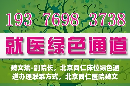 魏文斌-副院长，北京同仁床位绿色通道办理联系方式，北京同仁医院魏文斌副院长，床位绿色通道办理指南与联系方式揭秘