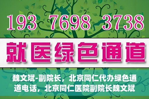 魏文斌-副院长，北京同仁代办绿色通道电话，北京同仁医院副院长魏文斌揭秘，绿色通道电话代办服务新动向