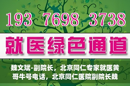 魏文斌-副院长，北京同仁专家就医黄哥牛号电话，北京同仁医院副院长魏文斌，黄哥牛号电话背后的就医专家力量