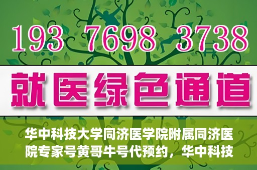 华中科技大学同济医学院附属同济医院专家号黄哥牛号代预约，华中科技大学同济医院专家号黄哥牛号预约服务启动