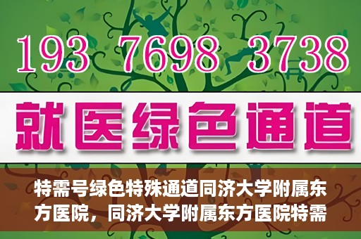 特需号绿色特殊通道同济大学附属东方医院，同济大学附属东方医院特需号绿色特殊通道，打造高品质医疗服务体验