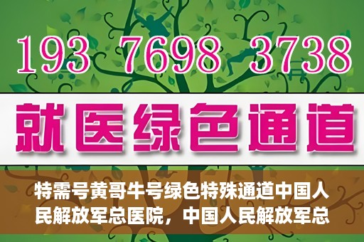 特需号黄哥牛号绿色特殊通道中国人民解放军总医院，中国人民解放军总医院特需号绿色特殊通道，黄哥牛号传递关爱与希望