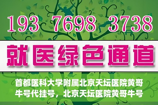 首都医科大学附属北京天坛医院黄哥牛号代挂号，北京天坛医院黄哥牛号代挂号攻略揭秘