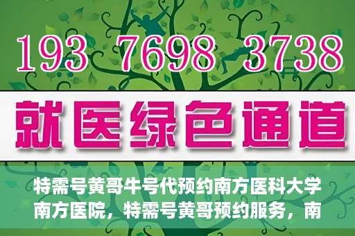 特需号黄哥牛号代预约南方医科大学南方医院，特需号黄哥预约服务，南方医科大学南方医院便捷就医新通道