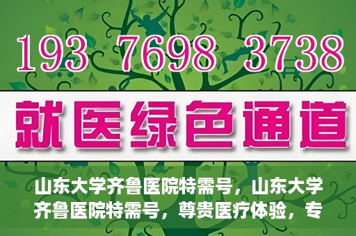 山东大学齐鲁医院特需号，山东大学齐鲁医院特需号，尊贵医疗体验，专家团队护航健康之路