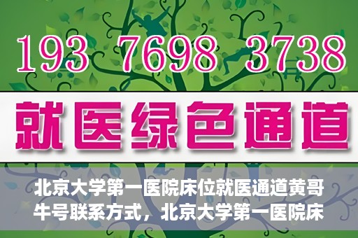 北京大学第一医院床位就医通道黄哥牛号联系方式，北京大学第一医院床位就医通道，黄哥牛号联系方式全解析