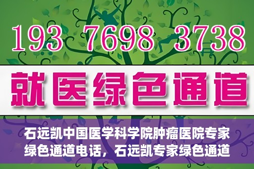 石远凯中国医学科学院肿瘤医院专家绿色通道电话，石远凯专家绿色通道电话，中国医学科学院肿瘤医院权威解读与预约指南