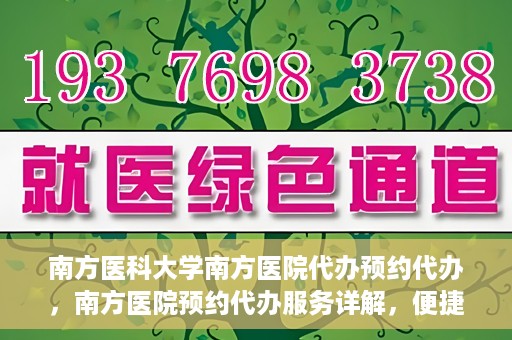 南方医科大学南方医院代办预约代办，南方医院预约代办服务详解，便捷就医，一键预约