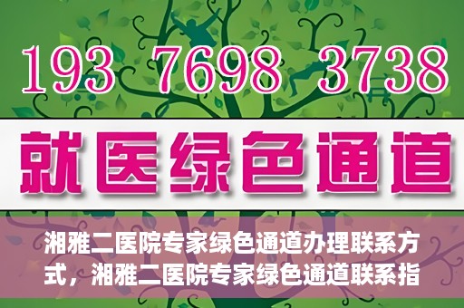 湘雅二医院专家绿色通道办理联系方式，湘雅二医院专家绿色通道联系指南，一键获取办理联系方式