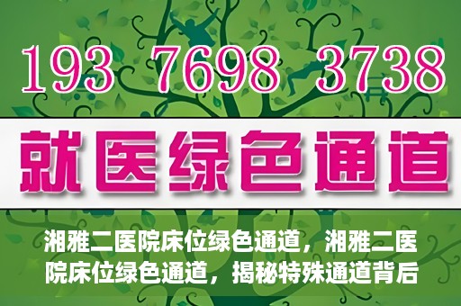 湘雅二医院床位绿色通道，湘雅二医院床位绿色通道，揭秘特殊通道背后的医疗关怀与人文关怀