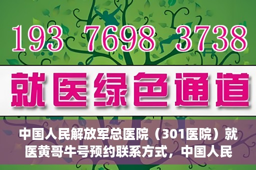 中国人民解放军总医院（301医院）就医黄哥牛号预约联系方式，中国人民解放军总医院（301医院）黄哥牛号预约挂号联系方式详解