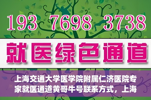 上海交通大学医学院附属仁济医院专家就医通道黄哥牛号联系方式，上海交通大学医学院附属仁济医院专家就医通道，黄哥牛号联系方式全解析