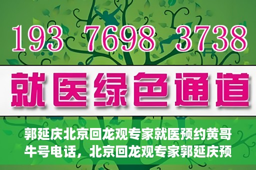 郭延庆北京回龙观专家就医预约黄哥牛号电话，北京回龙观专家郭延庆预约就医攻略，黄哥牛号电话咨询全解析