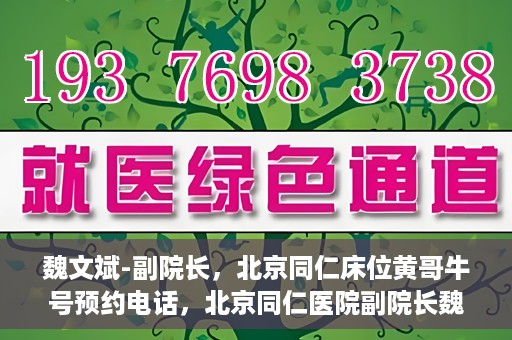 魏文斌-副院长，北京同仁床位黄哥牛号预约电话，北京同仁医院副院长魏文斌，床位预约热线与黄哥牛号的故事