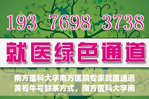 南方医科大学南方医院专家就医通道黄哥牛号联系方式，南方医科大学南方医院专家就医通道，黄哥牛号联系方式全解析